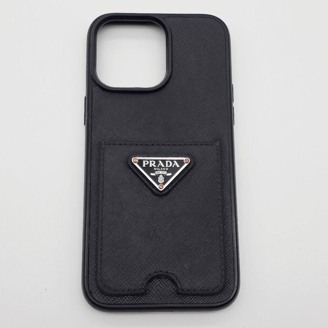 PRADA iPhone14proMAX ケース サフィアーノレザー 三角ロゴ