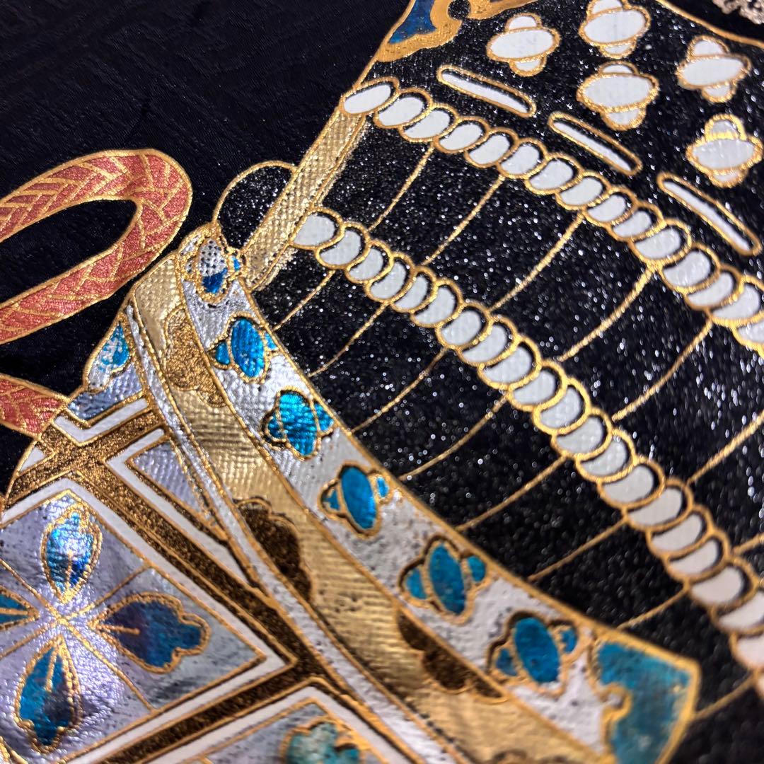 《新品 日本製 》漆黒 豪華爛漫金箔技法 お宮参り 産着 祝着 新品たとう紙付