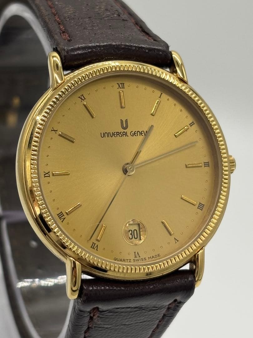 【美品】ユニバーサルジュネーブ クォーツ【555.20】18KGEP【稼働品】