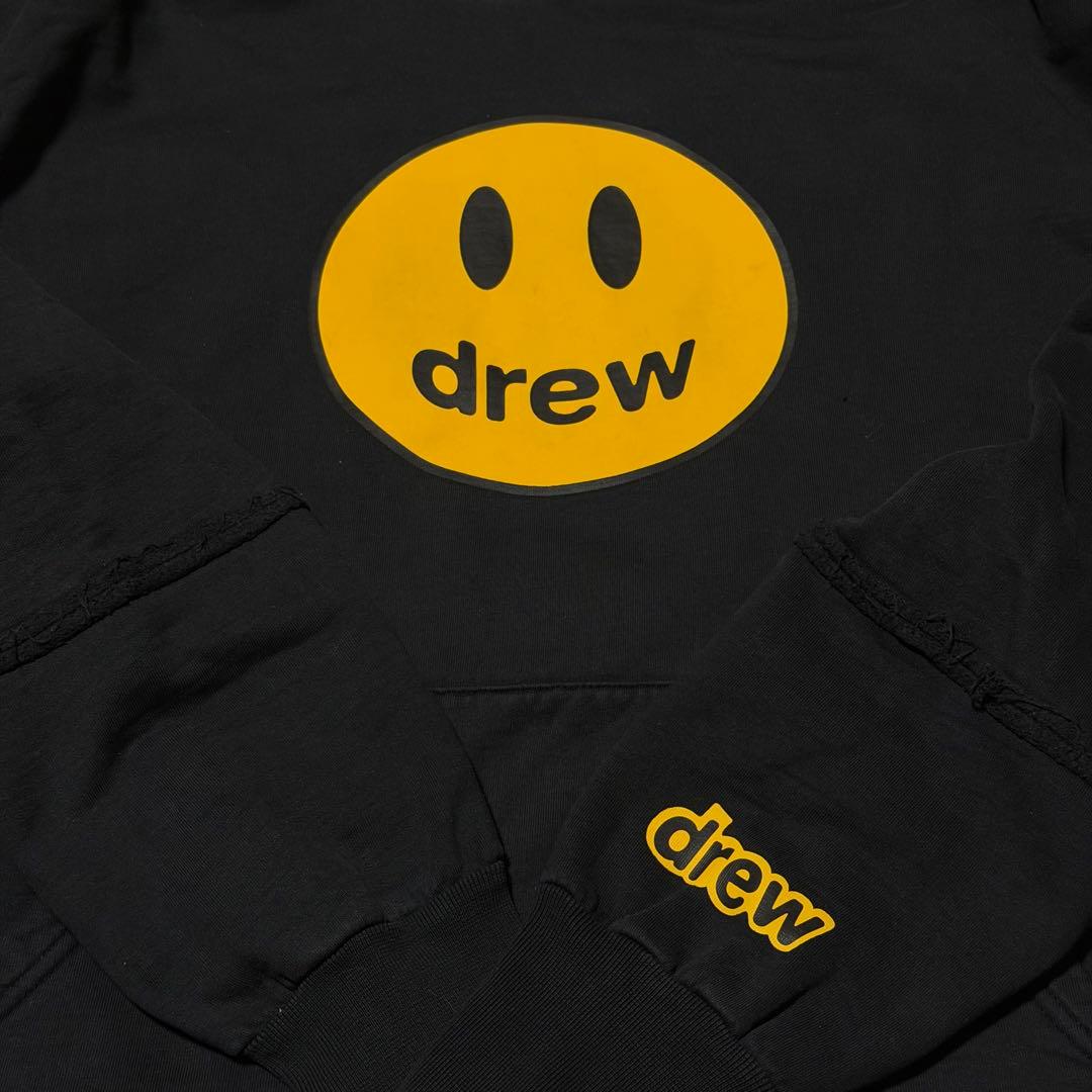 drew house スマイルロゴ パーカー S ブラック