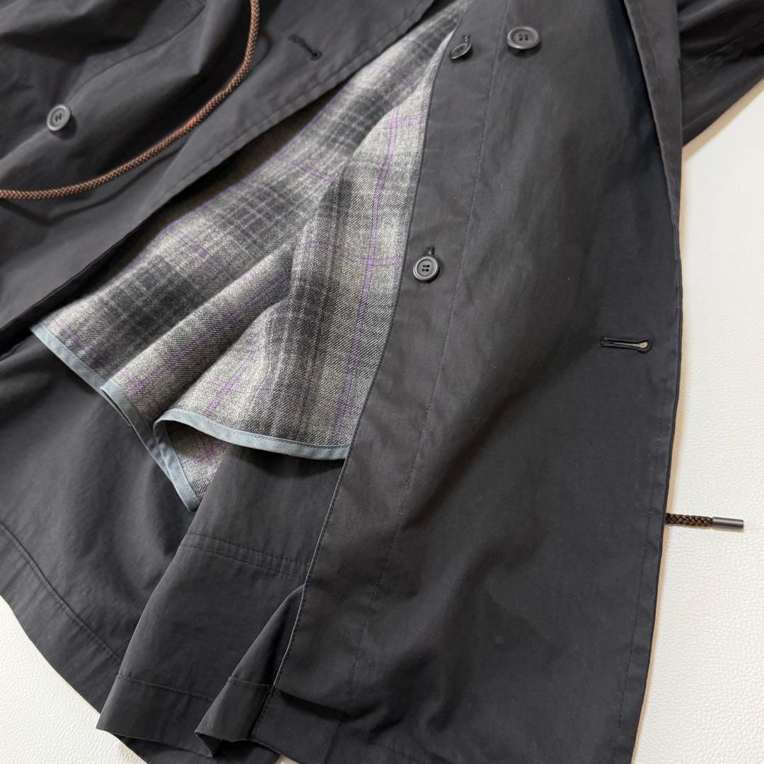 プランテーション コート 取り外し可チェック起毛ライナー ドローコード 日本製