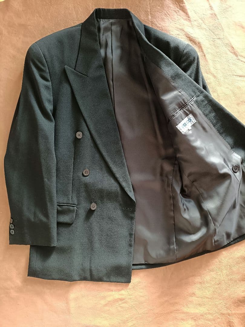 KENZO　ブラック ダブルブレストセットアップ　サイズ1　ウール素材