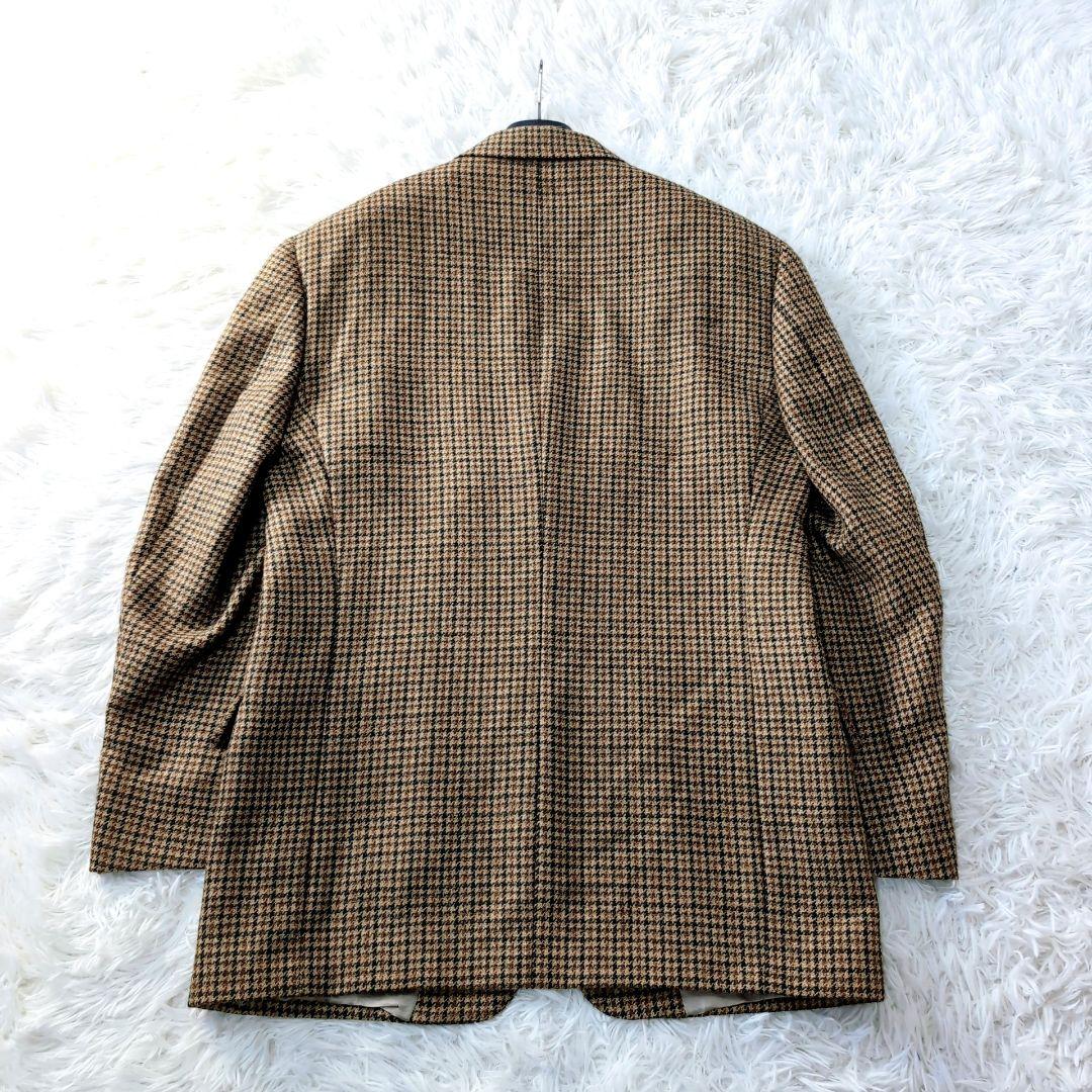 【極美品】レア　USA製　XL　ツイードジャケット　大千鳥　チェック柄　ブラウン