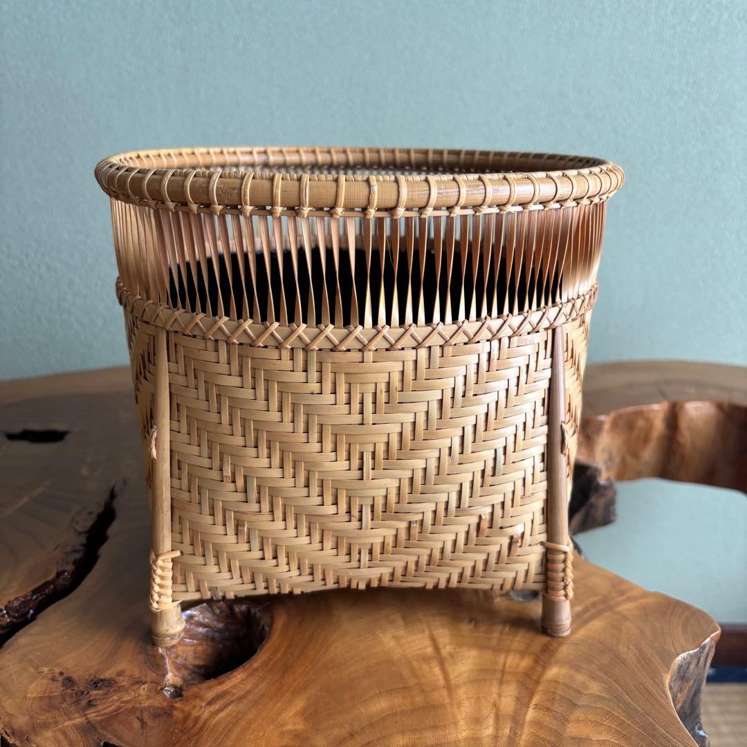 淡々斎好清風籠炭斗　岡田節哉 炭斗