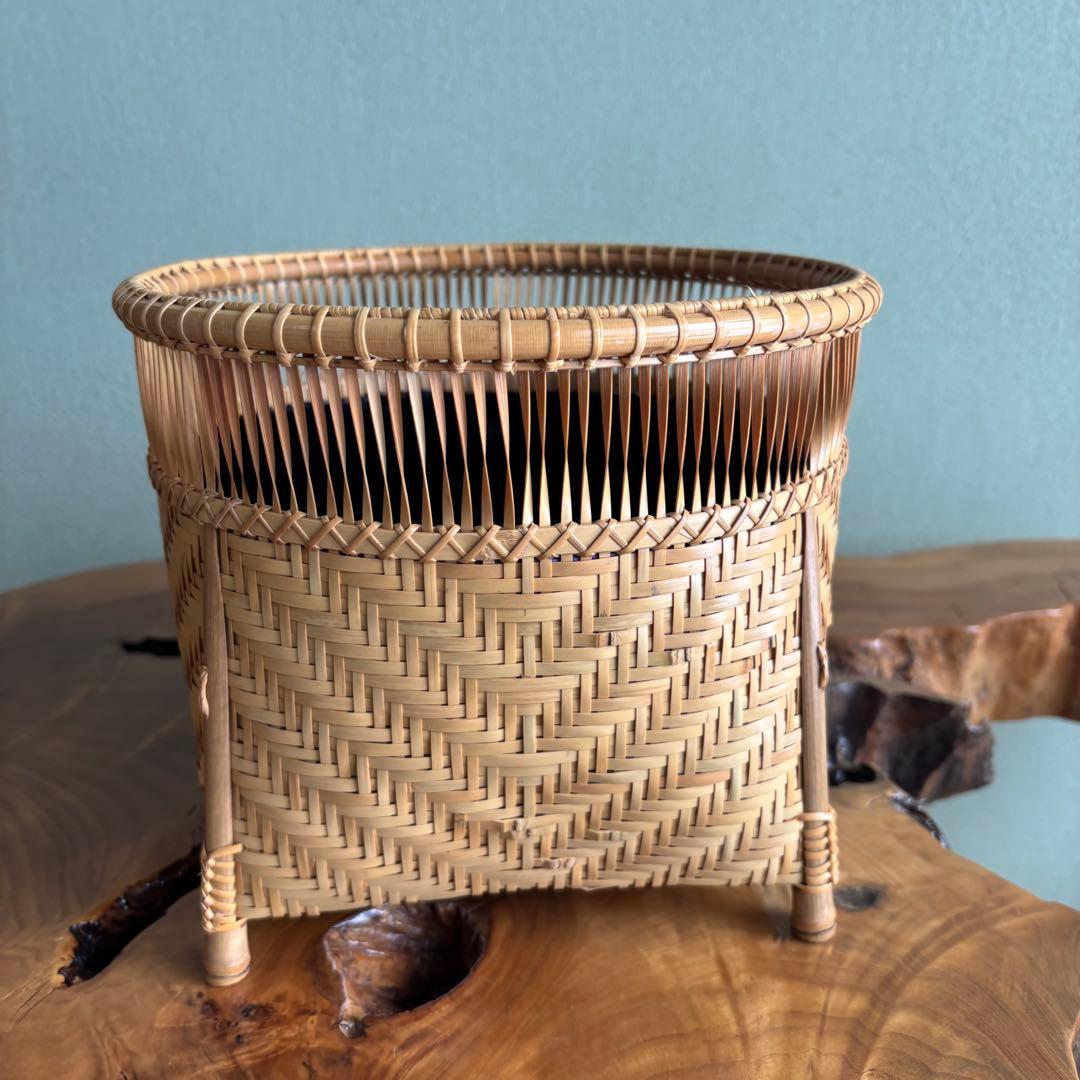 淡々斎好清風籠炭斗　岡田節哉 炭斗