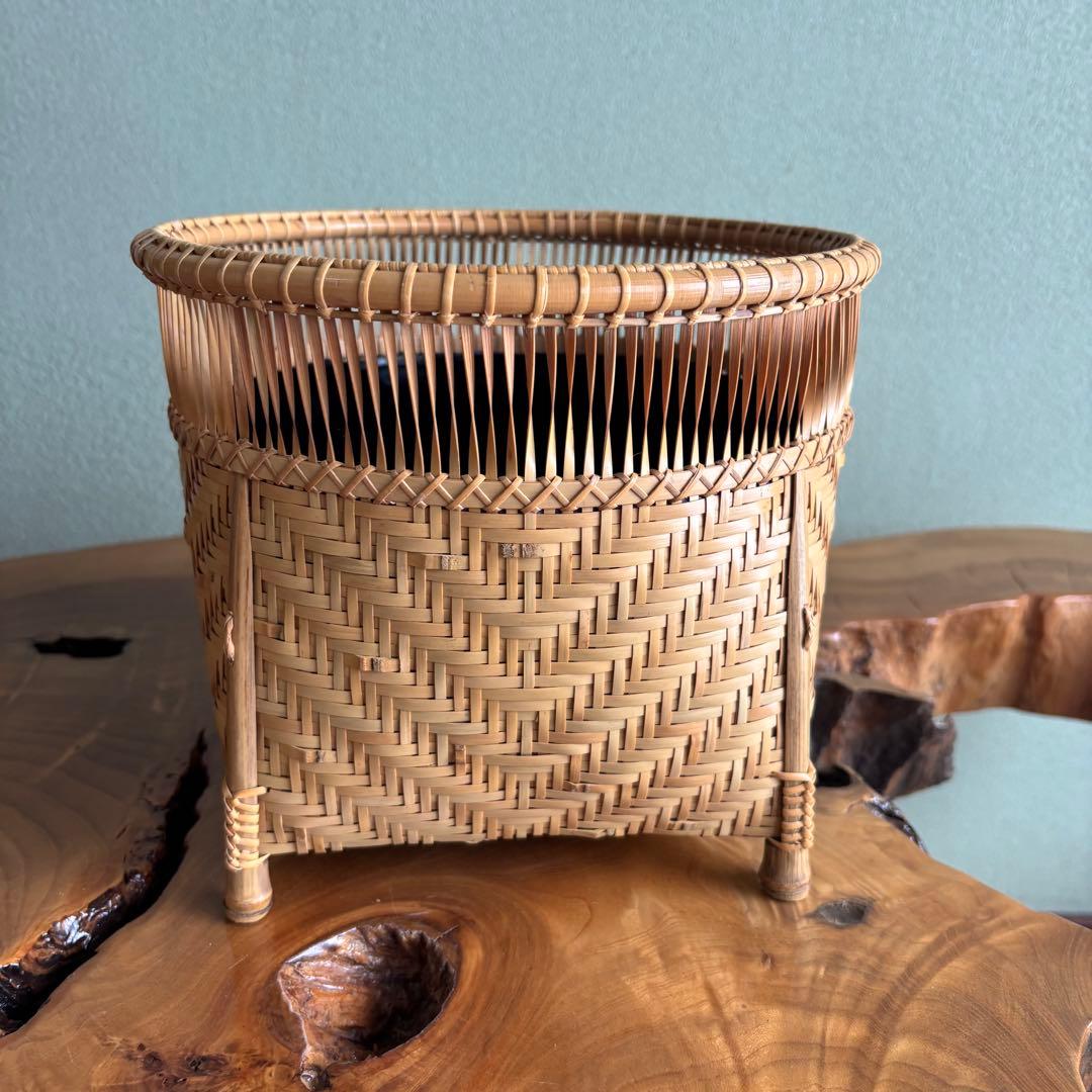 淡々斎好清風籠炭斗　岡田節哉 炭斗