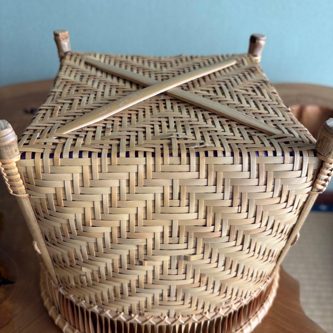 淡々斎好清風籠炭斗　岡田節哉 炭斗