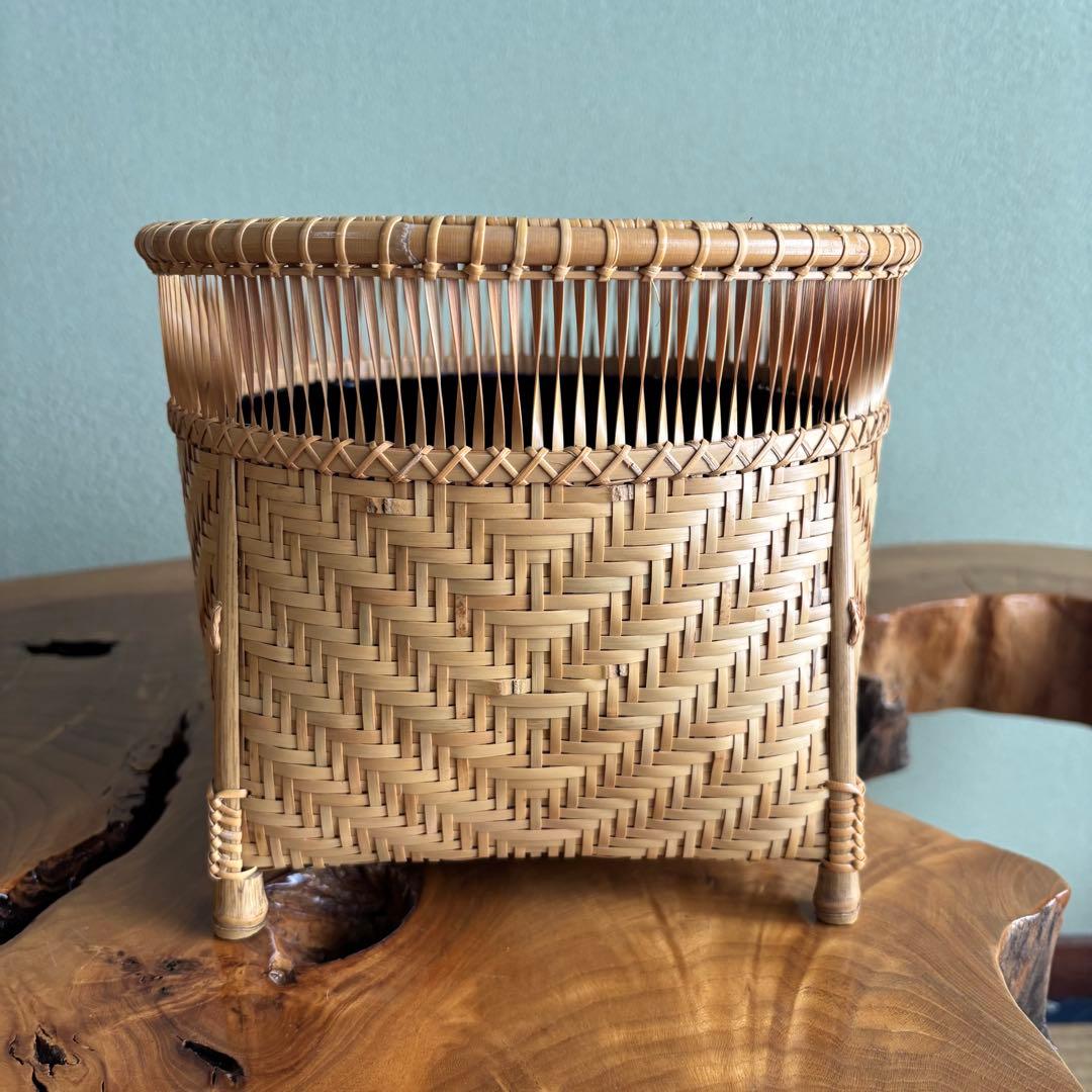 淡々斎好清風籠炭斗　岡田節哉 炭斗