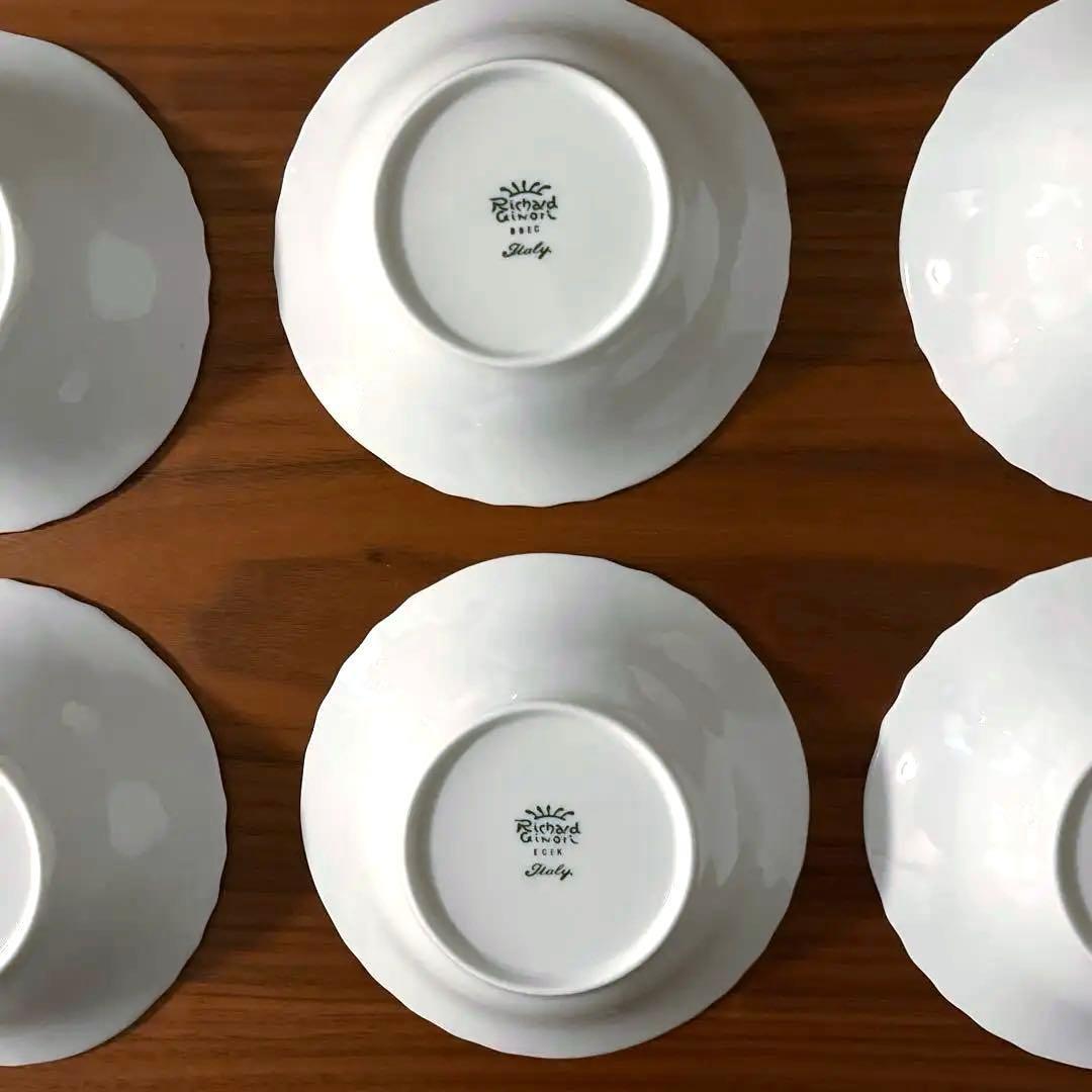 リチャードジノリ　ベッキオホワイト　フルーツソーサー　サラダボウル 6枚