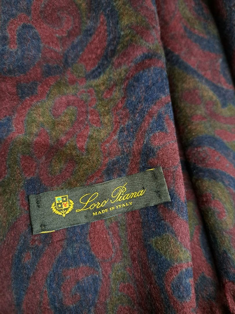 Loro Piana ロロピアーナ カシミヤマフラー ペイズリー ボルドー
