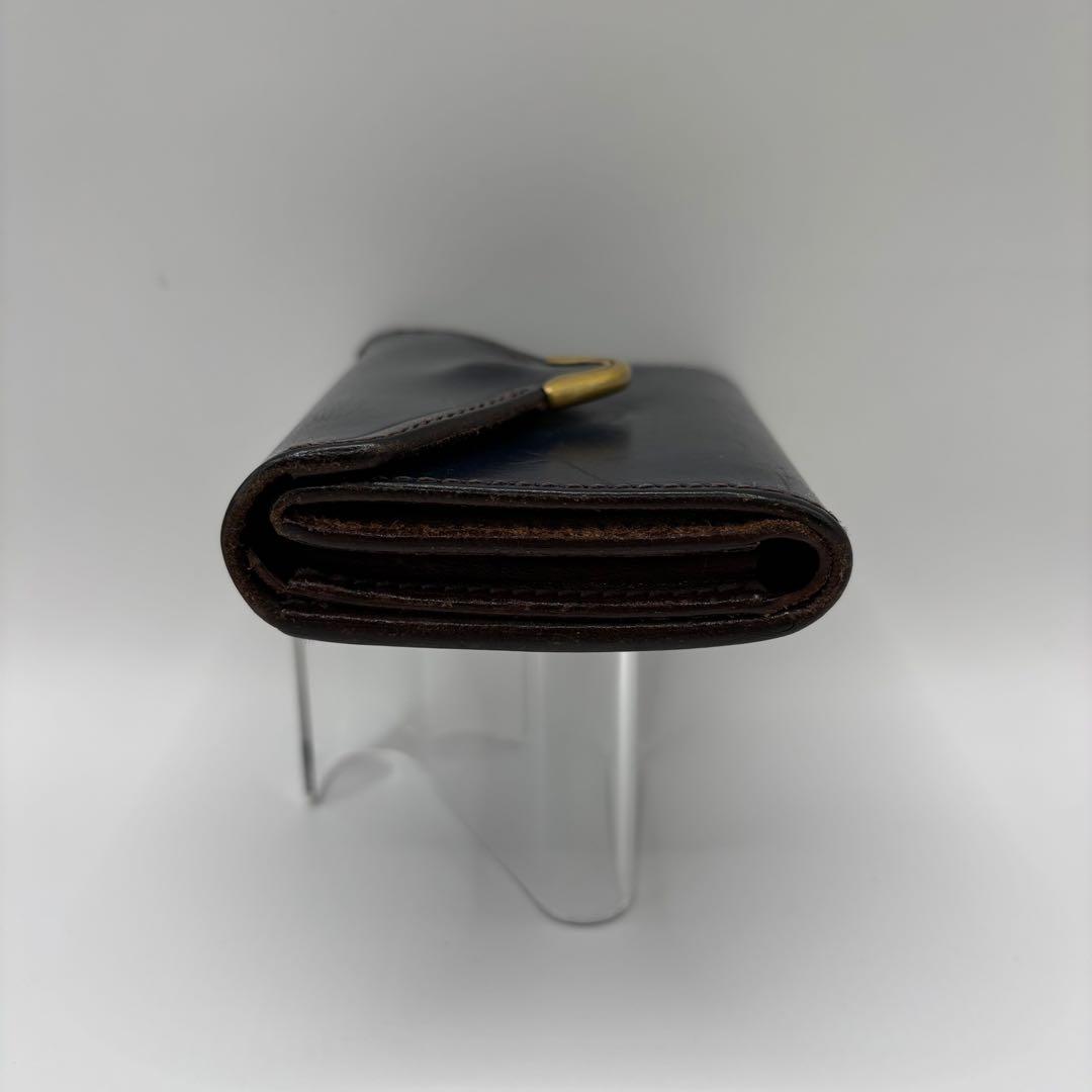 Cramp 三つ折り財布　ネイビー　レザー　コンパクトウォレット