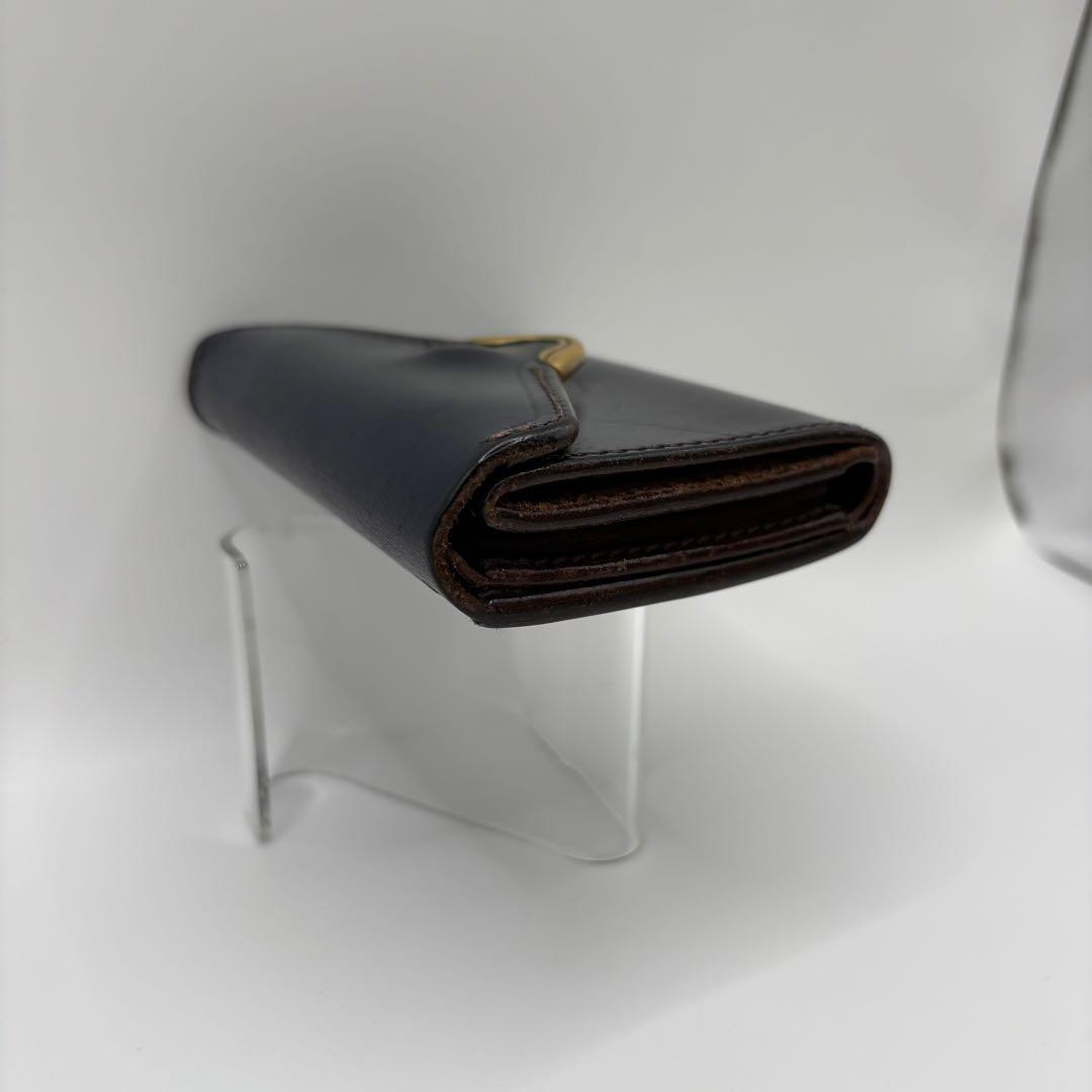 Cramp 三つ折り財布　ネイビー　レザー　コンパクトウォレット