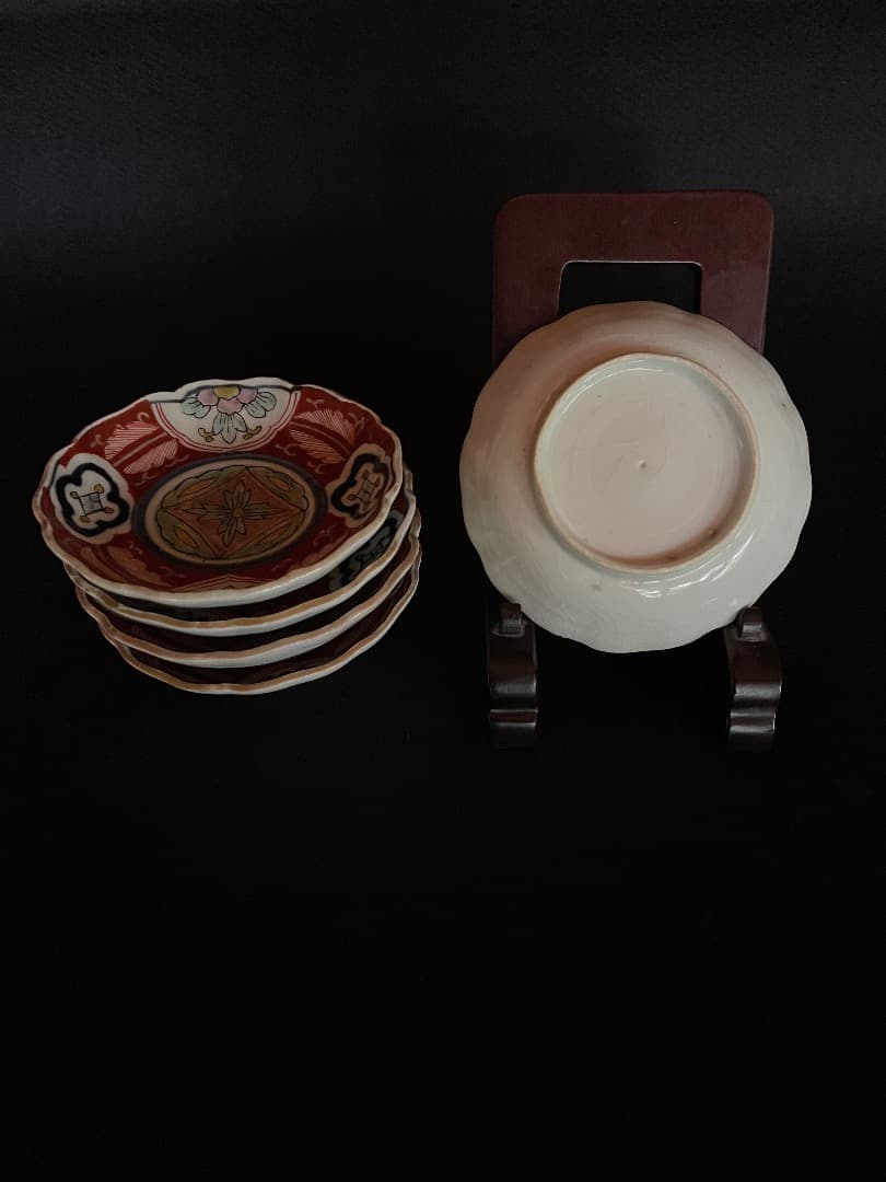 古伊万里　赤絵　豆皿　5枚揃え