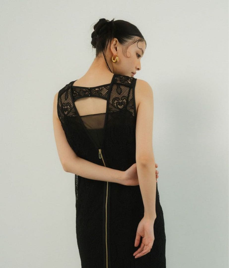 ANDRESD ケミカルレースジッパードレス　Mサイズ