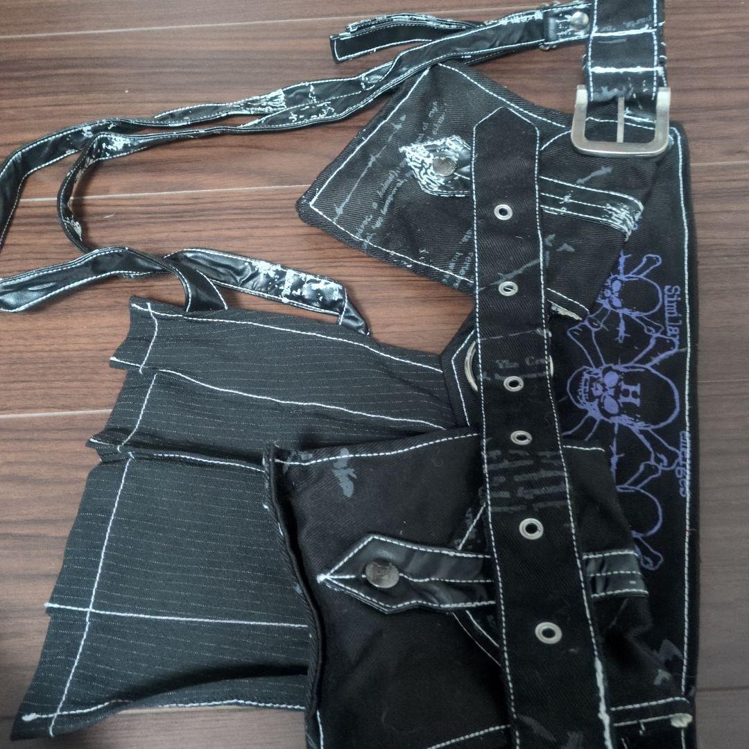 h.naoto　スカルプリント スカート付き　ウエストポーチ　ゴシック