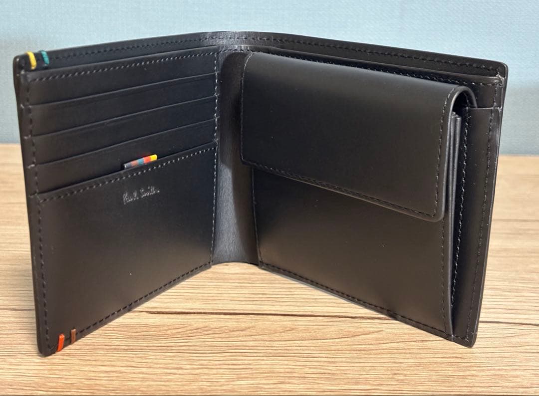 Paul Smith ブラック 二つ折り財布 箱付き　【美品】