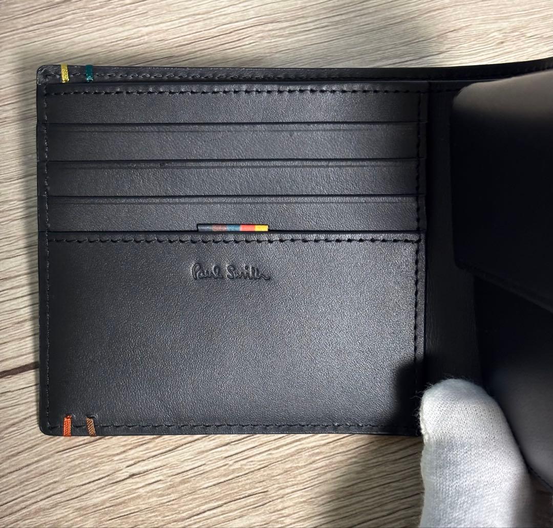 Paul Smith ブラック 二つ折り財布 箱付き　【美品】
