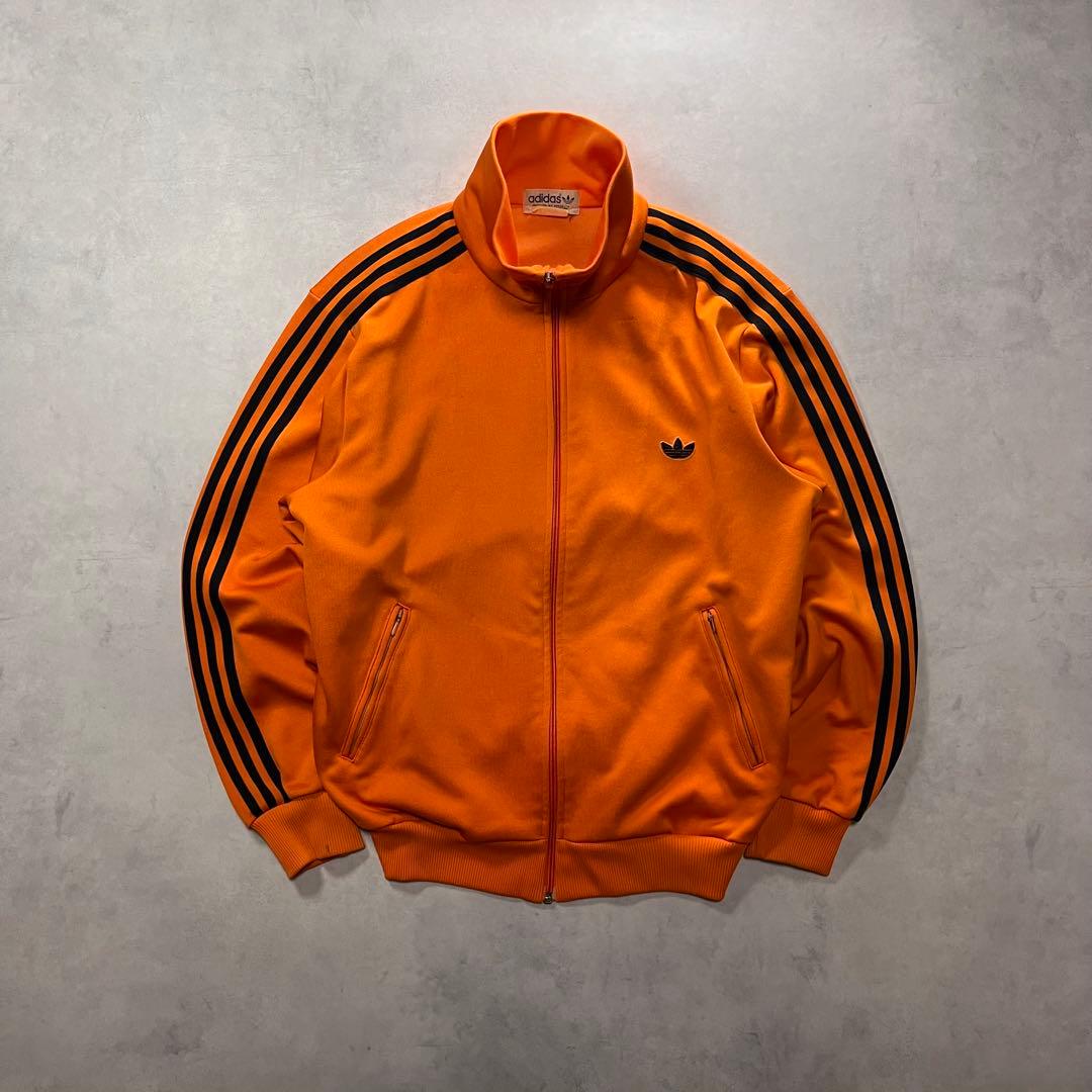 ◎70s adidas トラックジャケット デサント オレンジ 小松菜奈 80s