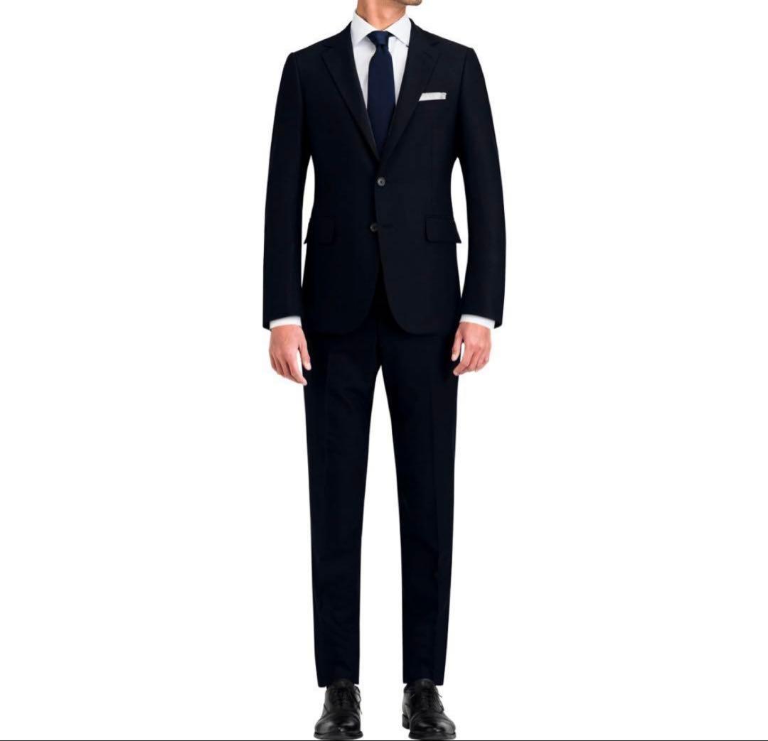 【超美品・早い者勝ち】FABRIC TOKYO ネイビースーツ ツーピースウール