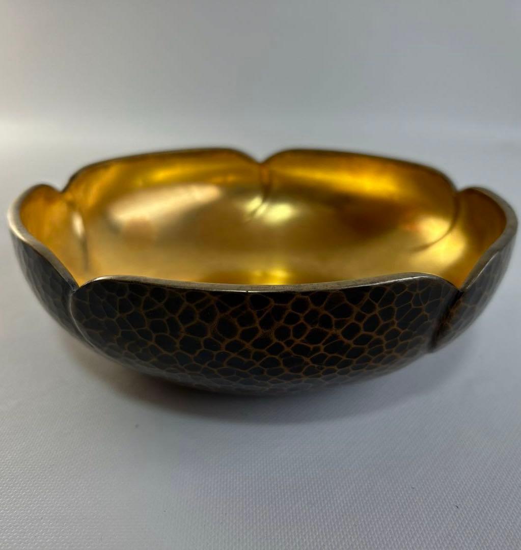 更にx8値下げ！金谷五郎三郎　内金張り錺鋳菓子器（箸付）＜1100010a72＞