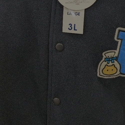 【未使用品・3L】ちいかわ ハチワレ◎スタジャン◎サガラ刺繍◎ネイビー×ホワイト