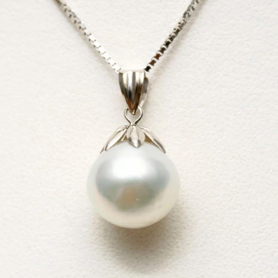 南洋白蝶真珠パールペンダントトップ　11mm　ホワイトピンクカラー　K14WG製