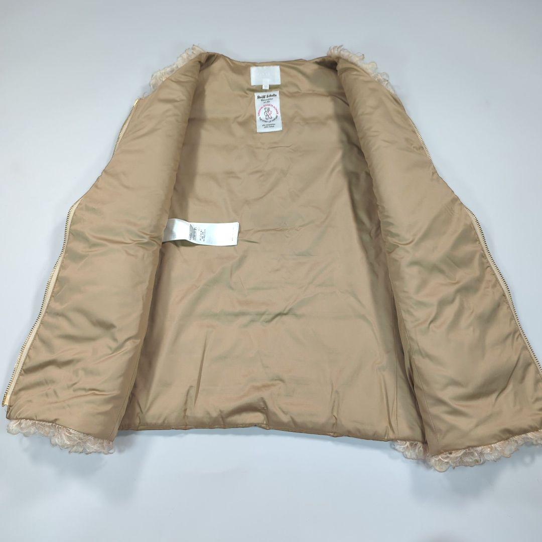 自由区 ダウンベスト テディファー モヘヤ 大きいサイズ L ベージュ