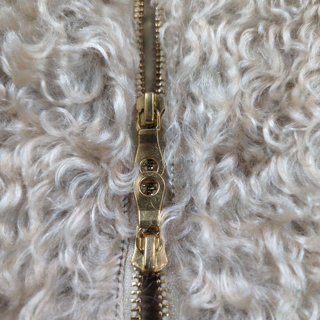 自由区 ダウンベスト テディファー モヘヤ 大きいサイズ L ベージュ