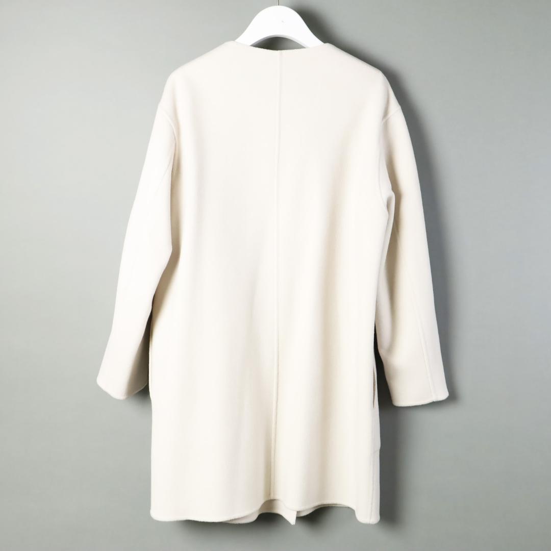 213 新品 ICBアイシービー ウールリバー ストール付きノーカラーコート2