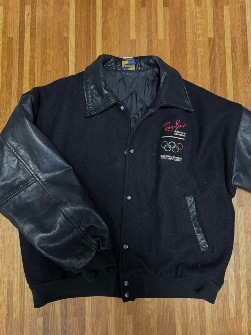 Ray-Ban 90s オリンピックスタジャン 黒　ヴィンテージ　M-Lサイズ