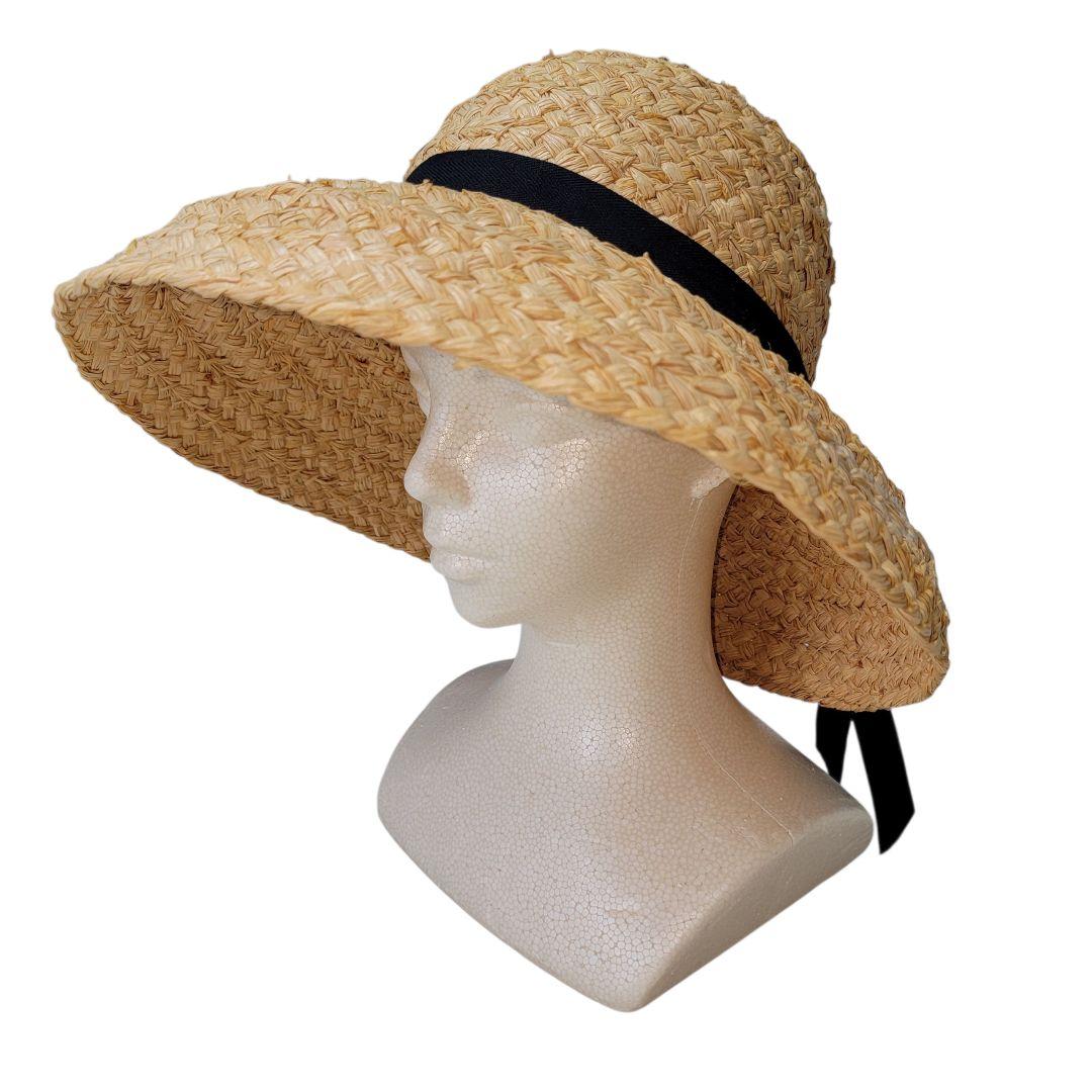 ほぼ未使用 L.L.BEAN エルエルビーン 紫外線対策 ラフィアハット F