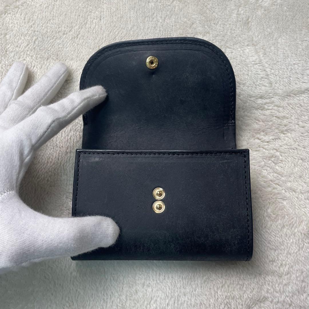 MR. OLIVE 三つ折り財布 黒 牛革 ME115P