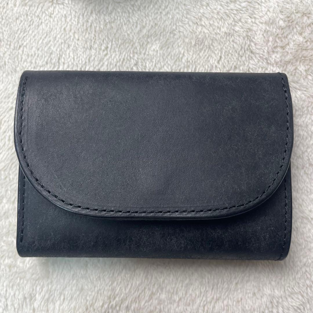 MR. OLIVE 三つ折り財布 黒 牛革 ME115P