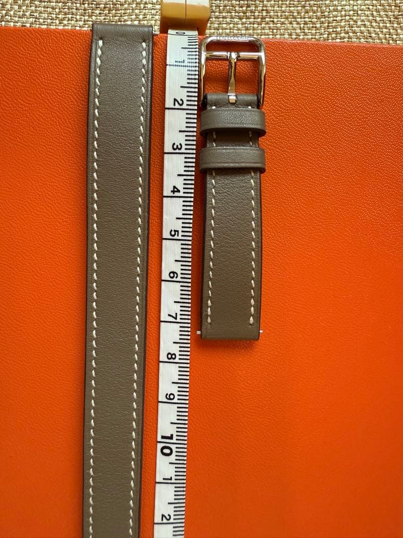 超美品　HERMES ケープコッド　ストラップ　エトゥープ　レザーベルト　二重巻