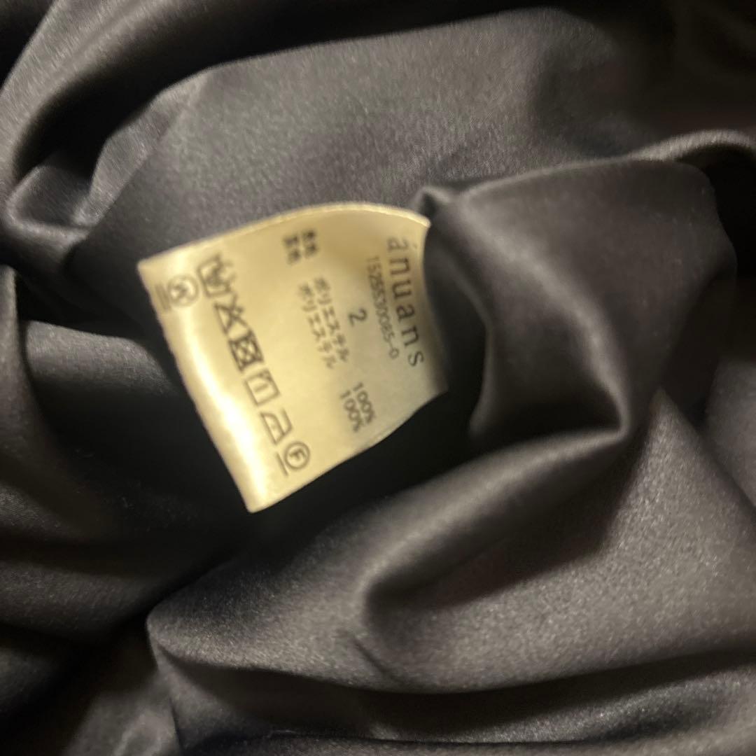 anuans ダブルサテンクラシカルワンピース NAVY