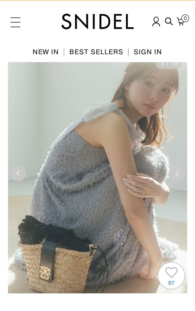 コットンショルダーブレードバッグBLK スナイデル