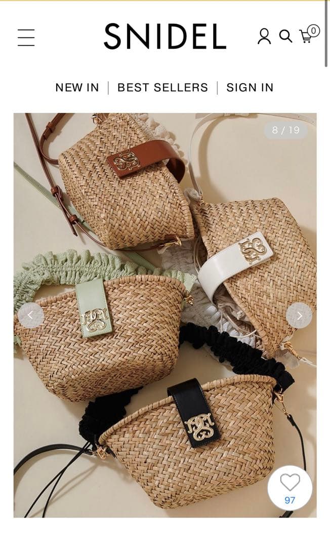 コットンショルダーブレードバッグBLK スナイデル