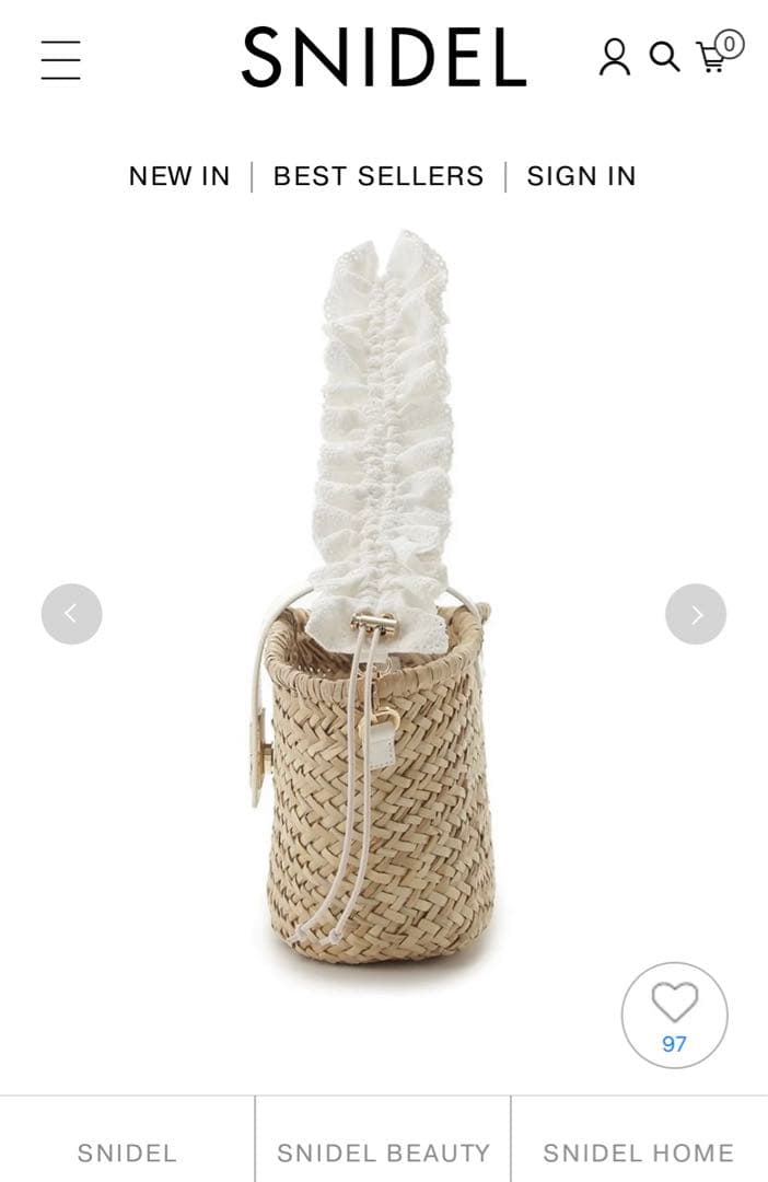 コットンショルダーブレードバッグBLK スナイデル