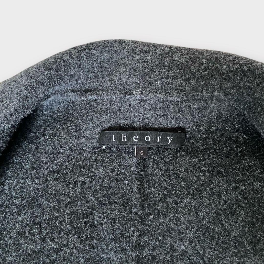 【美品】セオリー　ウールポンチョ　ケープ　コート　グレー　Sサイズ