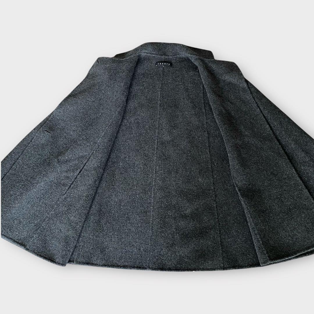 【美品】セオリー　ウールポンチョ　ケープ　コート　グレー　Sサイズ