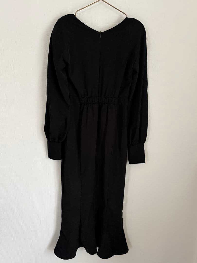 Knuth Marf スリットスリーブロングワンピース 黒 S