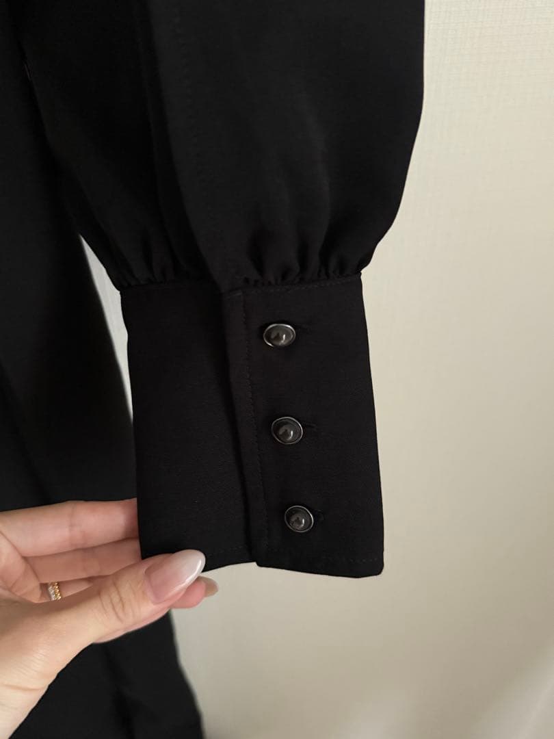 Knuth Marf スリットスリーブロングワンピース 黒 S