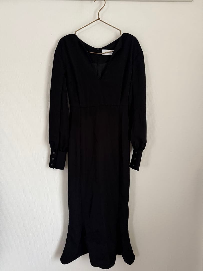 Knuth Marf スリットスリーブロングワンピース 黒 S