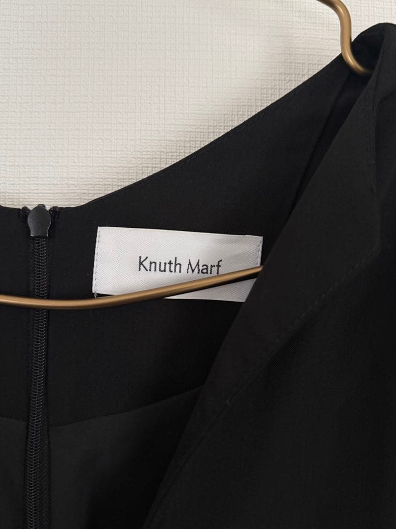 Knuth Marf スリットスリーブロングワンピース 黒 S