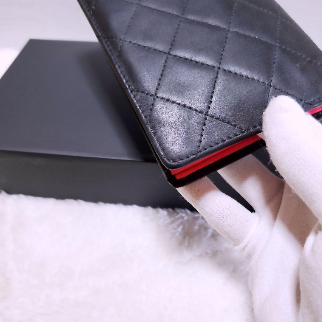 CHANEL✨ シャネル 二つ折り 財布 カンボンライン ココマーク ピンク 黒