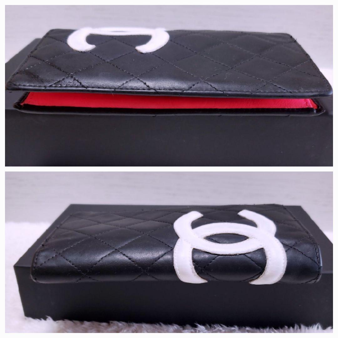 CHANEL✨ シャネル 二つ折り 財布 カンボンライン ココマーク ピンク 黒
