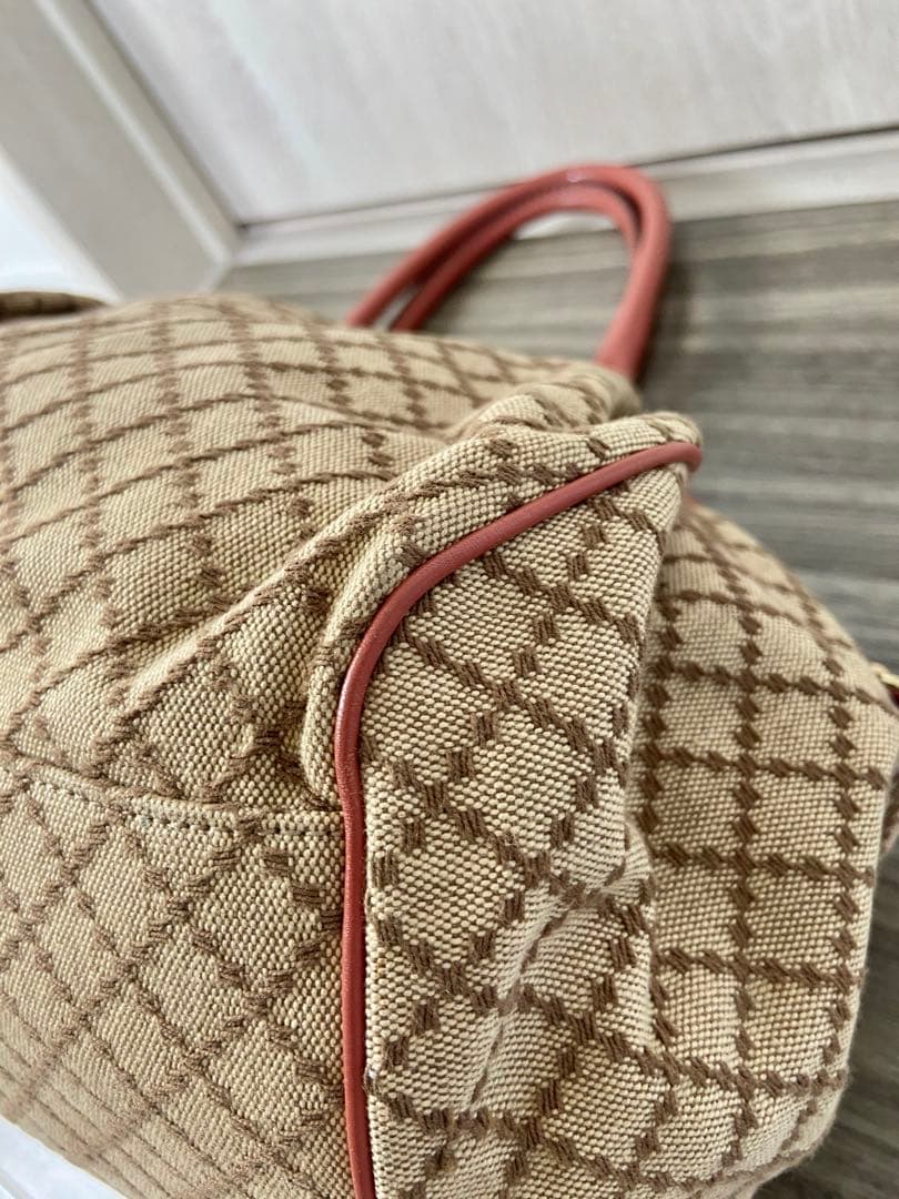 グッチ　ディアマンテ　2way トートバッグ キャンバス　インターロッキング