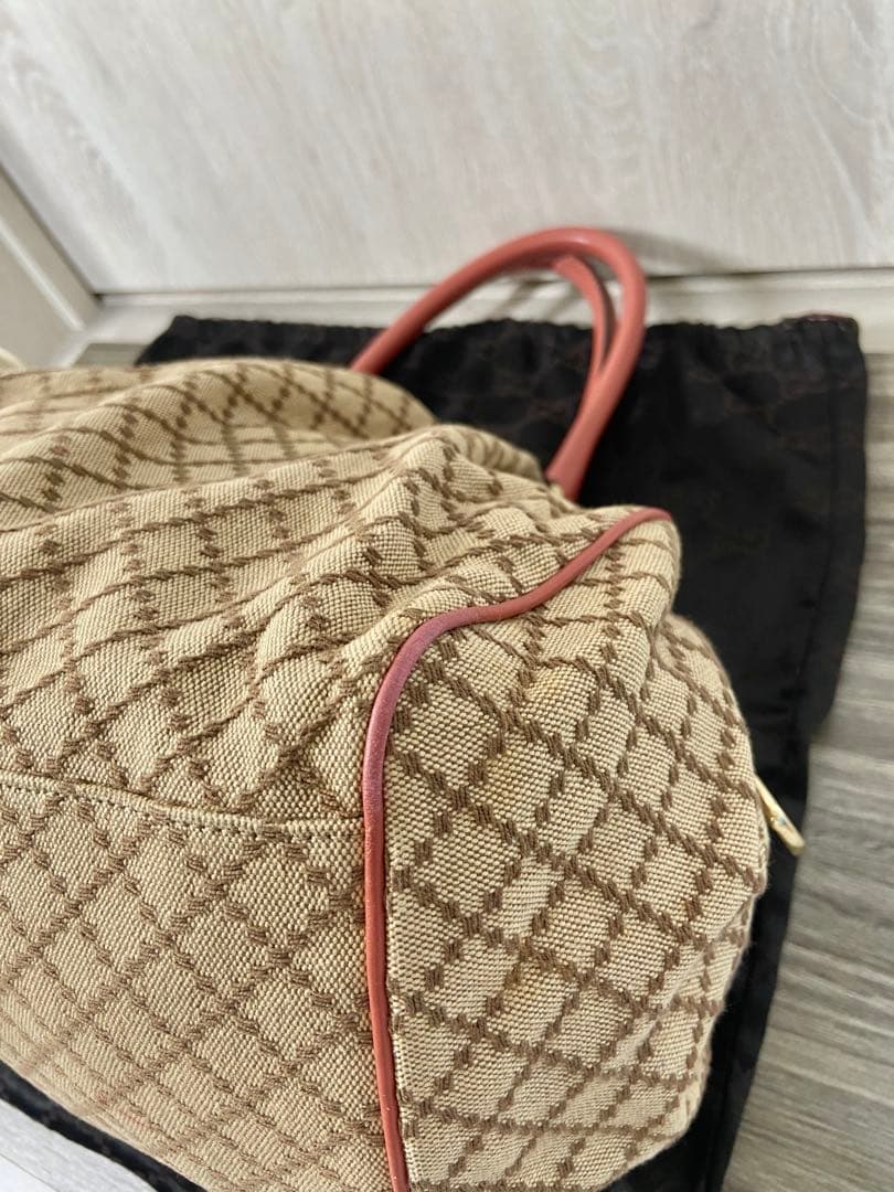 グッチ　ディアマンテ　2way トートバッグ キャンバス　インターロッキング