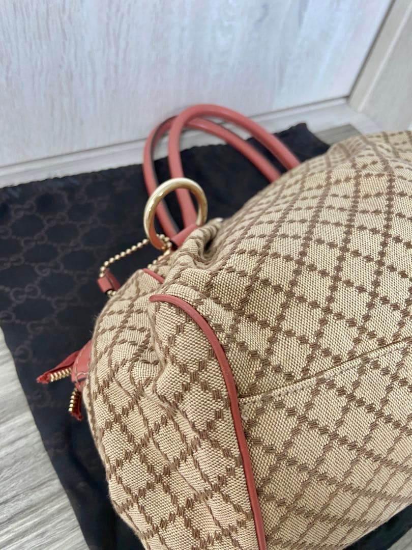 グッチ　ディアマンテ　2way トートバッグ キャンバス　インターロッキング