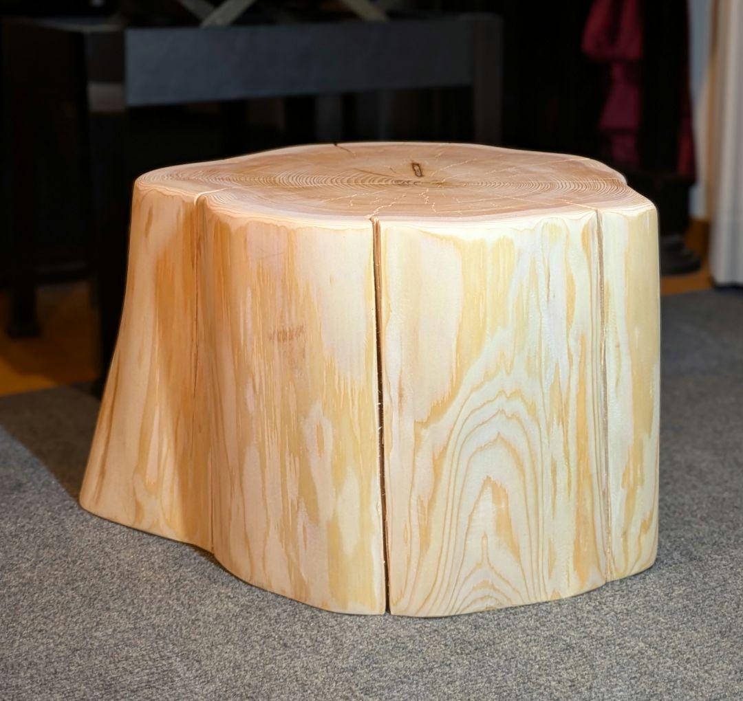 天然椹　サワラ　大型　切り株　丸太　椅子　スツール　テーブル　高さ約30㎝